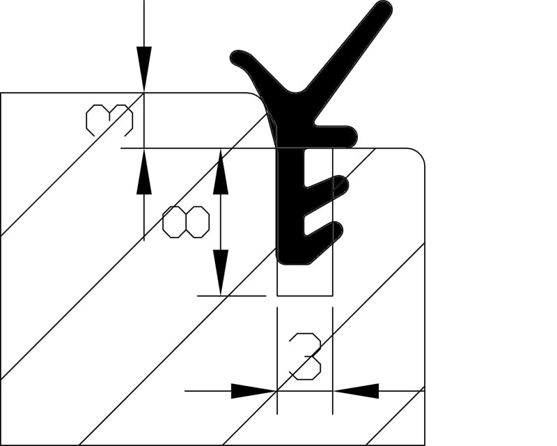 Brtva za klizne stijene D743